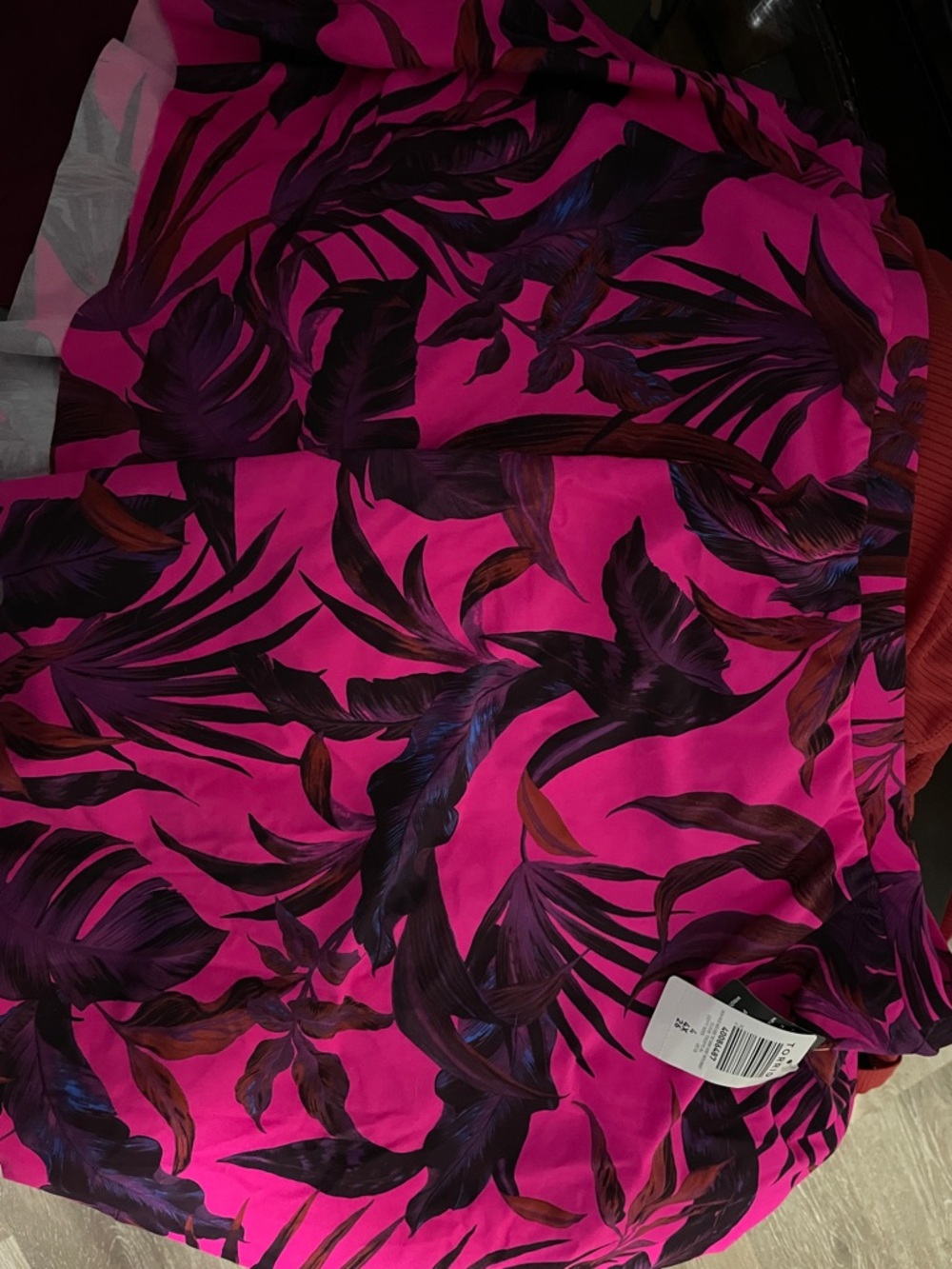 torrid Hot Pink Tropical Leaf Swim skirt